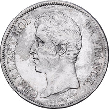 Frankreich, Charles X, 5 Francs, 1829, Paris, Silber, S+, Gadoury:644, KM:728.1