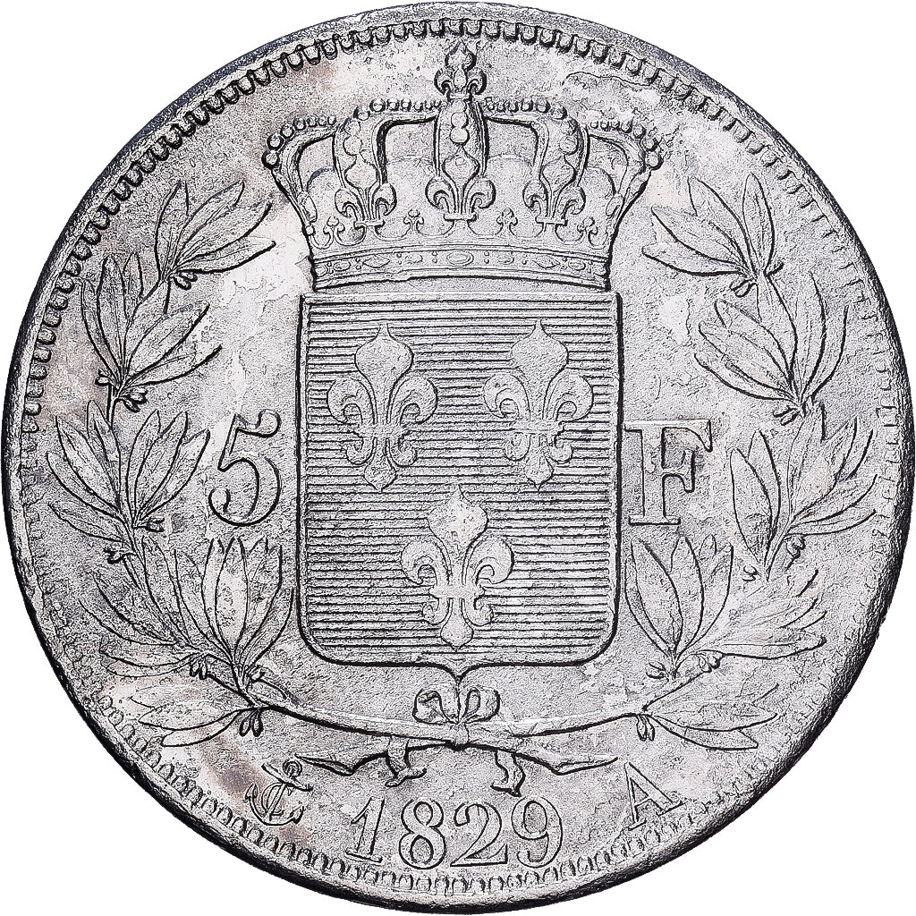 France, Charles X, 5 Francs, 1829, Paris, Silver, VF(30-35), Gadoury:644