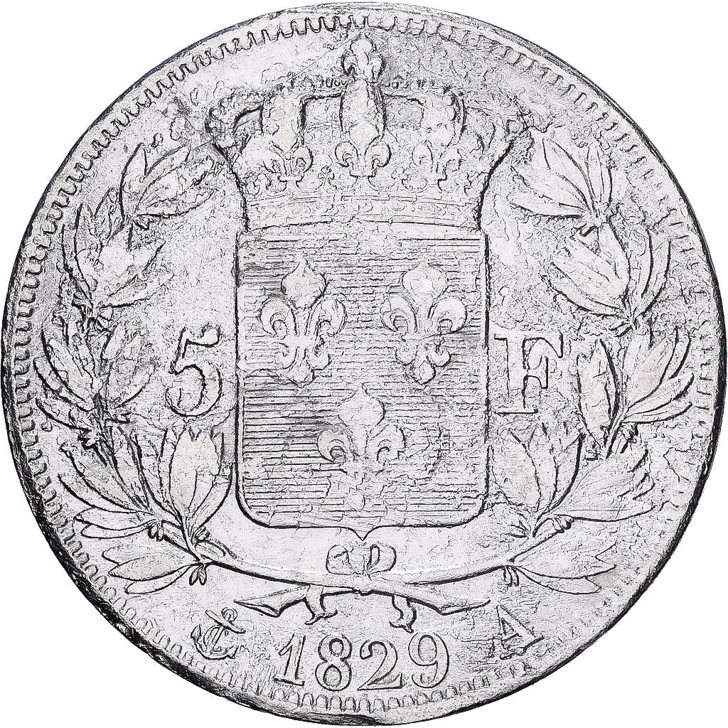 Frankrijk, Charles X, 5 Francs, 1829, Paris, Zilver, FR+, Gadoury:644, KM:728.1