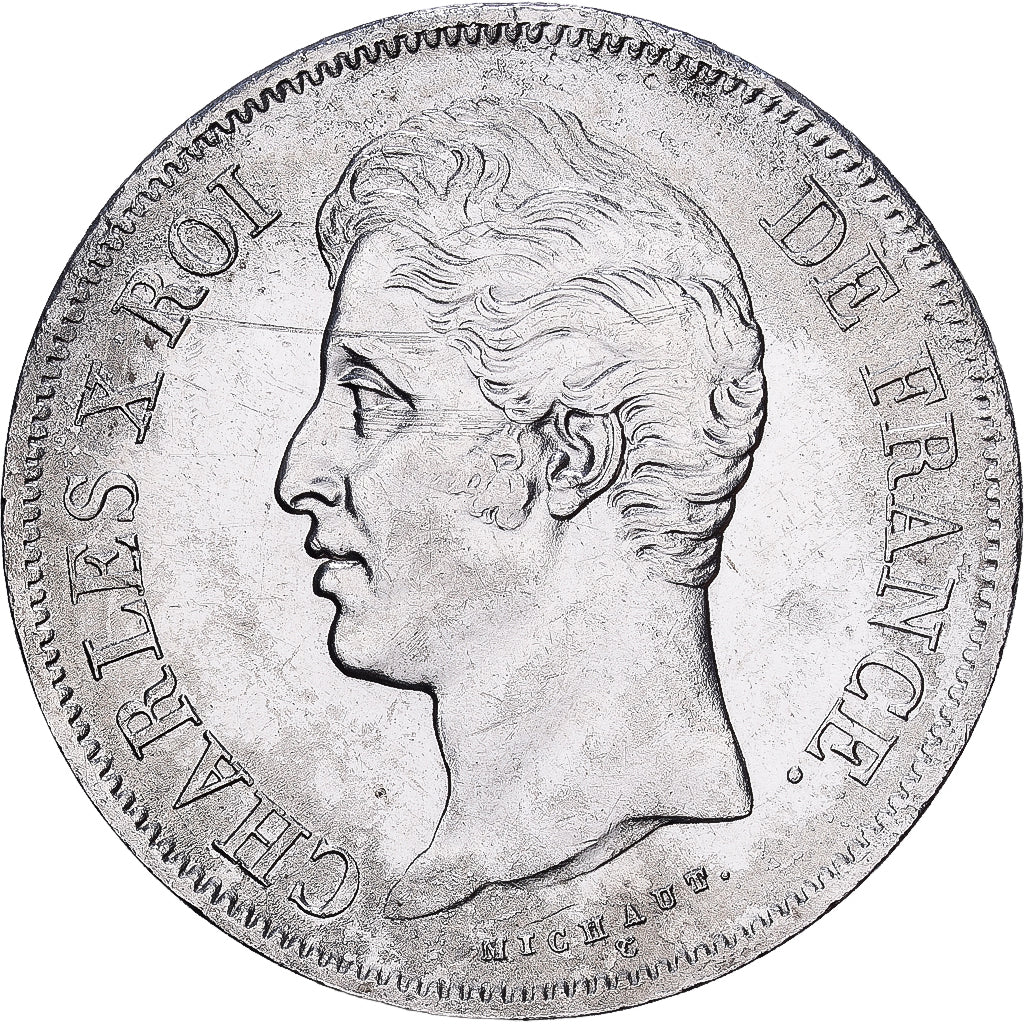 France, Charles X, 5 Francs, 1828, Rouen, Argent, TB+, Gadoury:644, KM:728.2