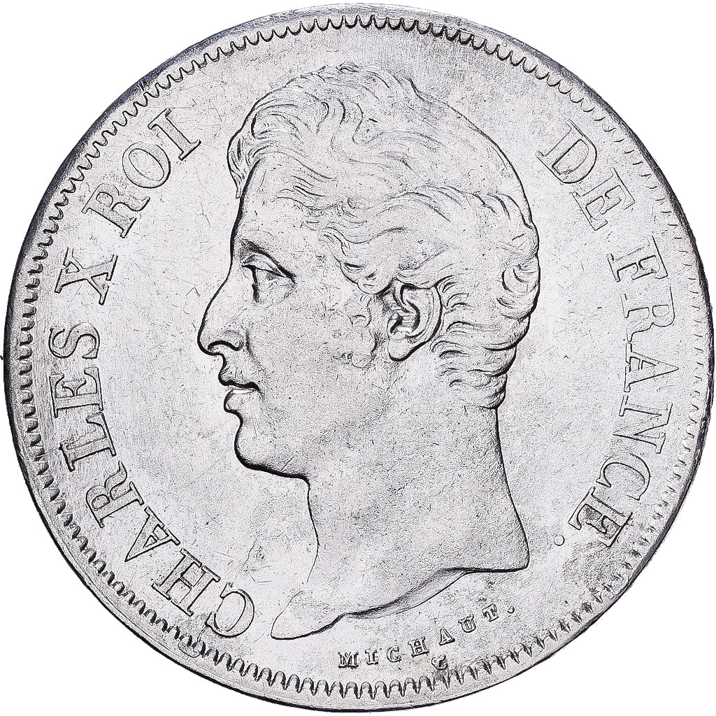 France, Charles X, 5 Francs, 1828, Rouen, Argent, TTB, Gadoury:644, KM:728.2