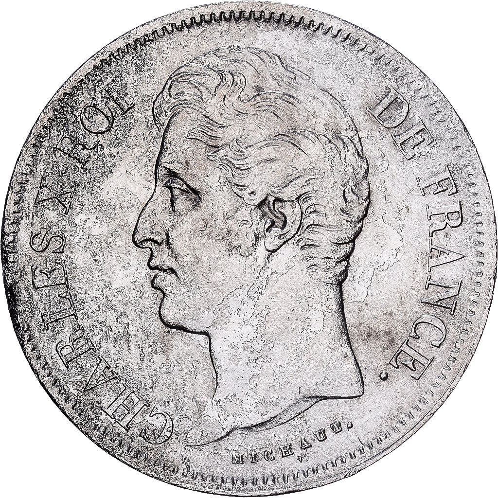 Frankreich, Charles X, 5 Francs, 1830, Rouen, Silber, S+, Gadoury:644, KM:728.2