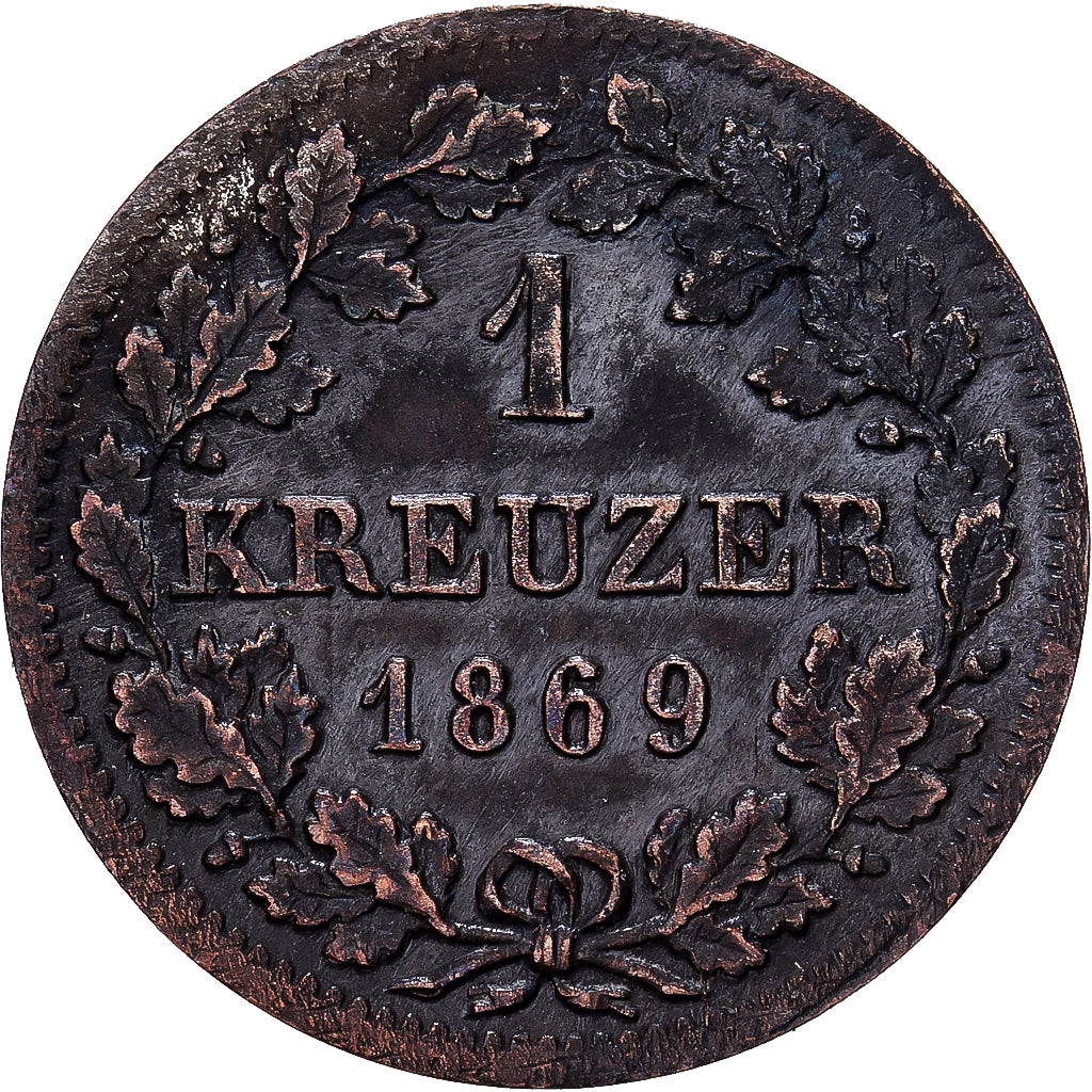 German States, BAVARIA, Ludwig II, Kreuzer, 1869, Silver, AU(50-53), KM:873