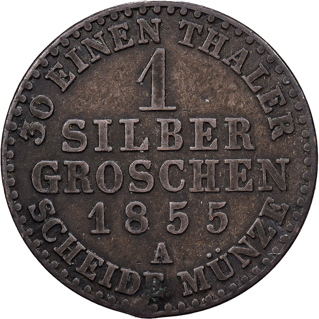 Landy niemieckie, PRUSSIA, Friedrich Wilhelm IV, Groschen, 1855, Berlin, Srebro