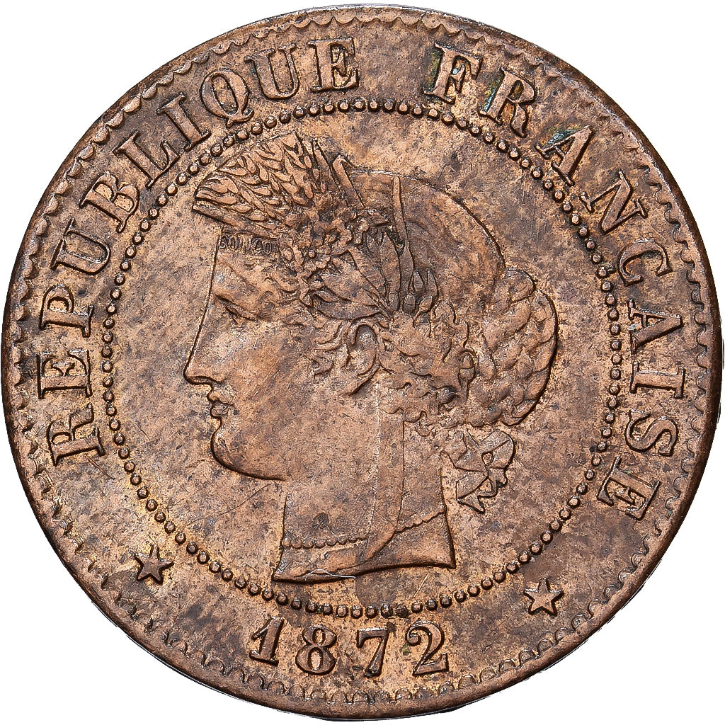 Frankreich, Centime, Cérès, 1872, Bordeaux, Bronze, SS+, Gadoury:88, KM:826.2