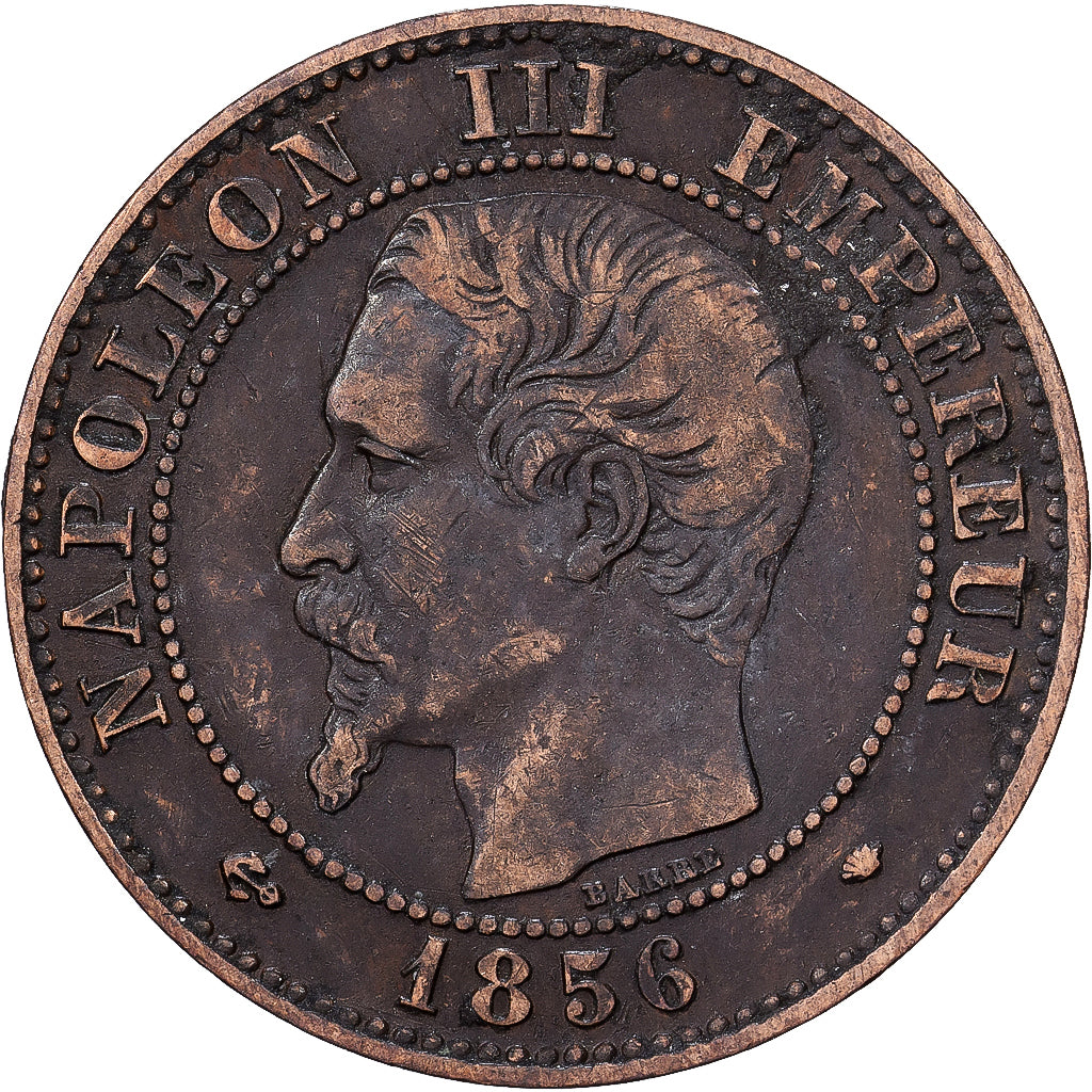 Frankreich, Napoleon III, 2 Centimes, 1856, Marseille, Bronze, S+, Gadoury:103