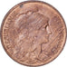 Francia, 5 Centimes, Dupuis, 1908, Paris, Bronzo, BB+, Gadoury:165, KM:842