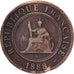 French Indochina, Cent, 1888, Paris, Bronze, S+, Lecompte:40, KM:1