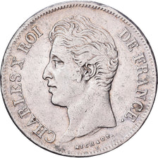 France, Charles X, 5 Francs, 1828, Lille, Silver, EF(40-45), Gadoury:644