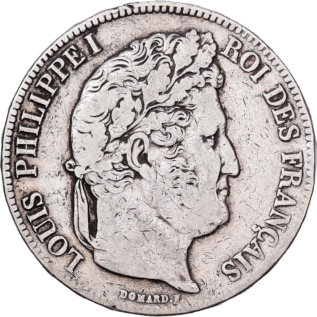 France, Louis Philippe I, 5 Francs, 1835, Paris, Silver, VF(30-35), Gadoury:678