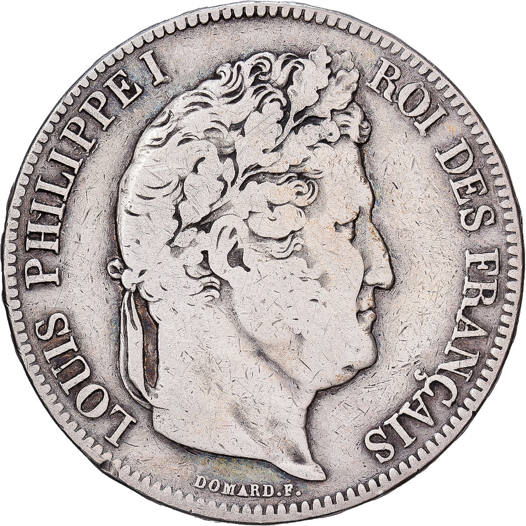Francja, Louis Philippe I, 5 Francs, 1833, Lille, Srebro, VF(30-35)