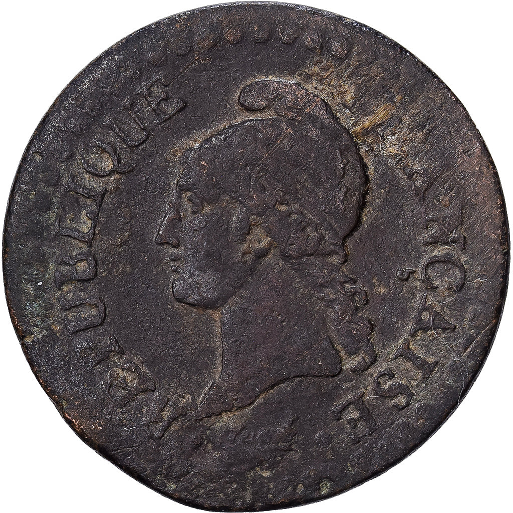 Francja, Centime, Dupré, AN 7 (1798-1799), Paris, Brązowy, VF(20-25)