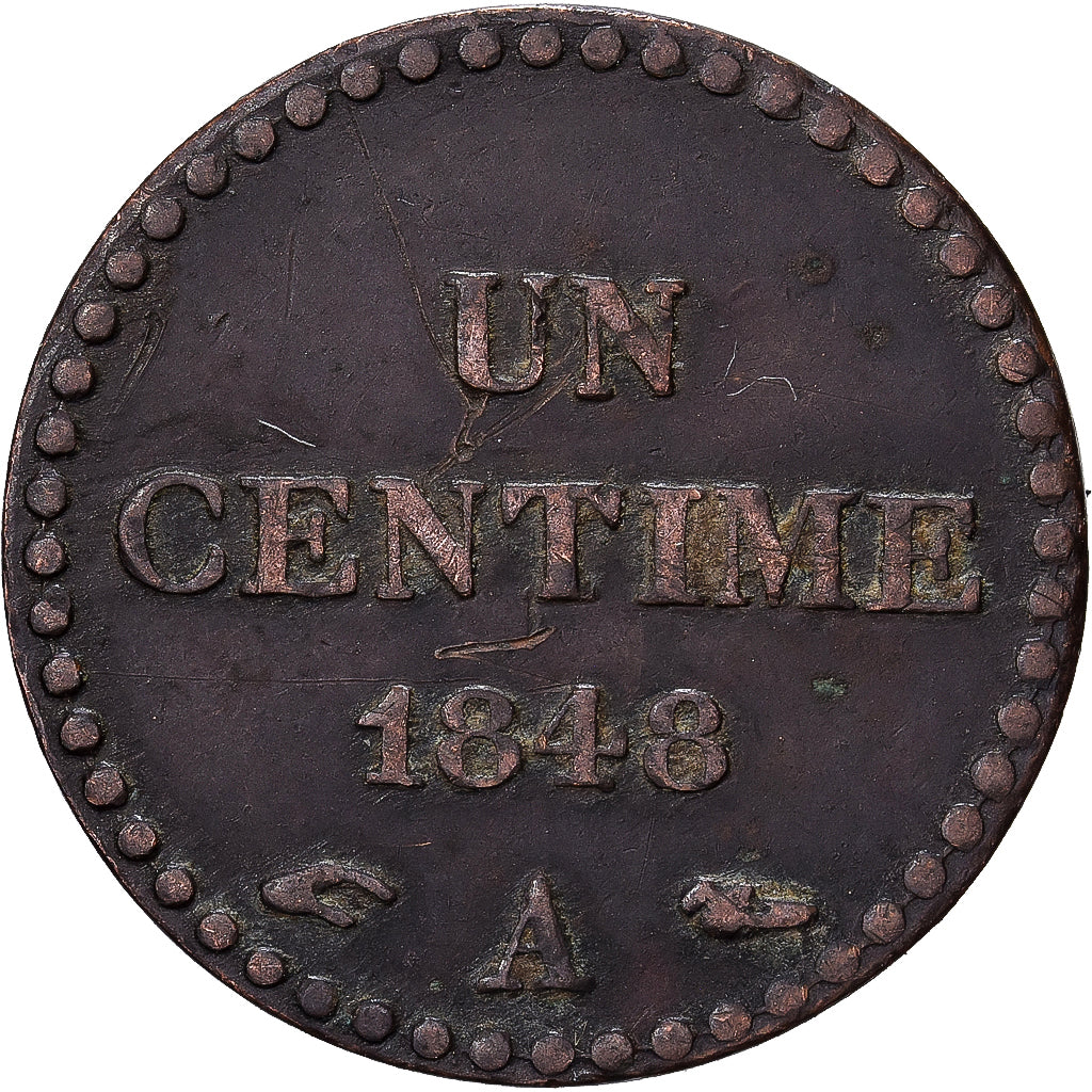 Frankreich, Centime, Dupré, 1848, Paris, Bronze, SS, Gadoury:84, KM:754