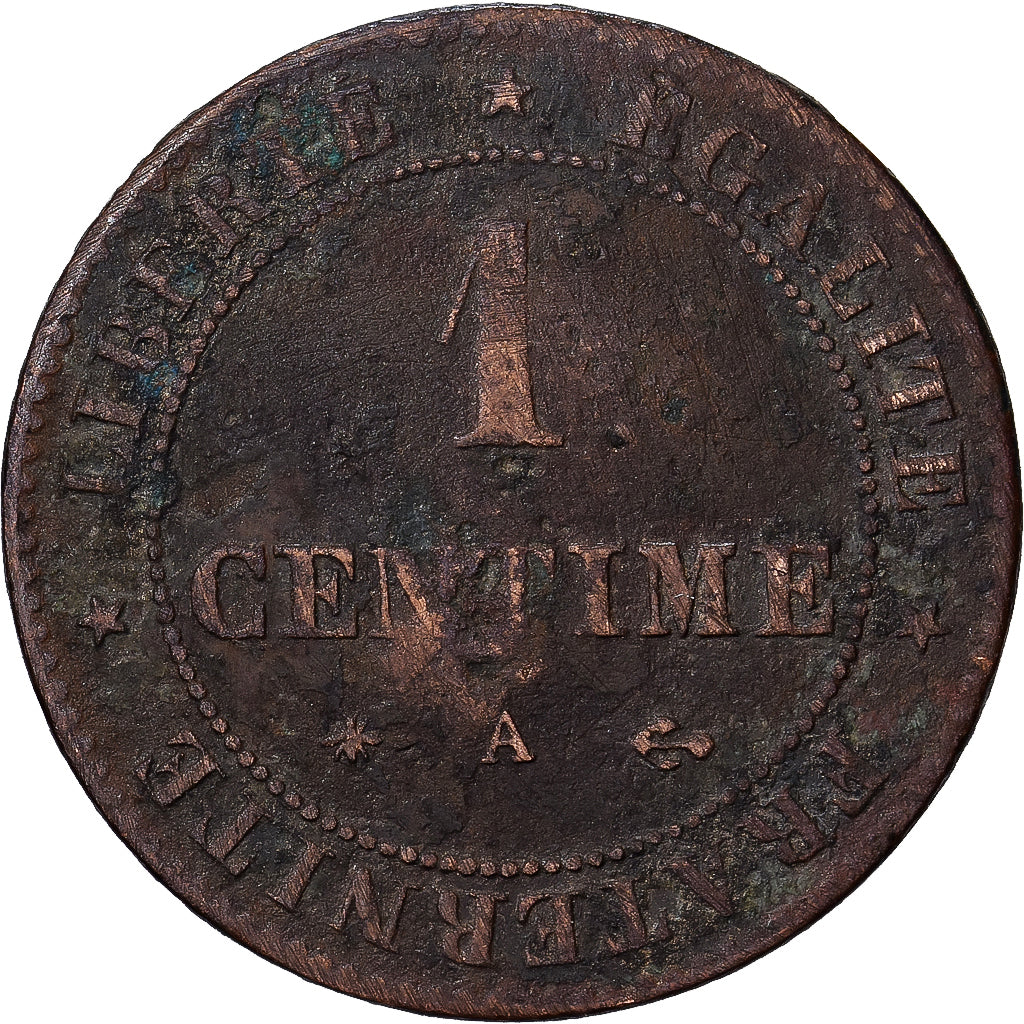 Francja, Centime, Cérès, 1878, Paris, Brązowy, VF(20-25), Gadoury:88