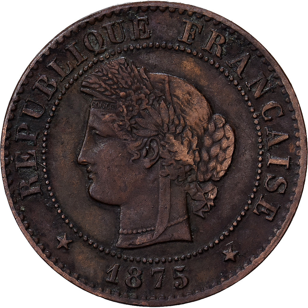 France, Centime, Cérès, 1875, Paris, Bronze, EF(40-45), Gadoury:88, KM:826.1