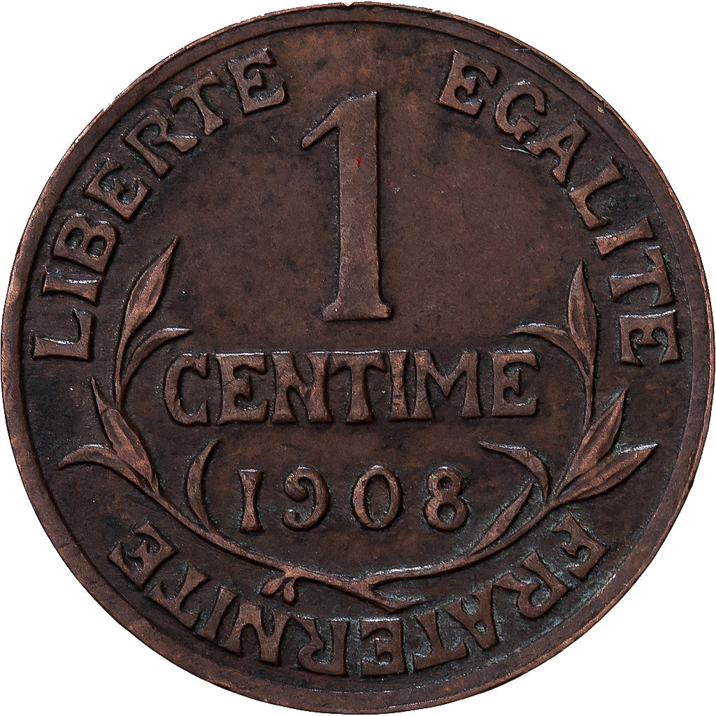 Frankreich, Centime, Dupuis, 1908, Paris, Bronze, SS, Gadoury:90, KM:840