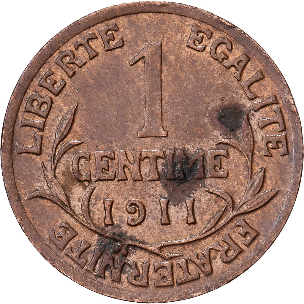 Francia, Centime, Dupuis, 1911, Paris, Bronzo, MB+, Gadoury:90, KM:840