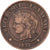 Frankrijk, 2 Centimes, Cérès, 1877, Paris, Petit A, Bronzen, FR+, Gadoury:105