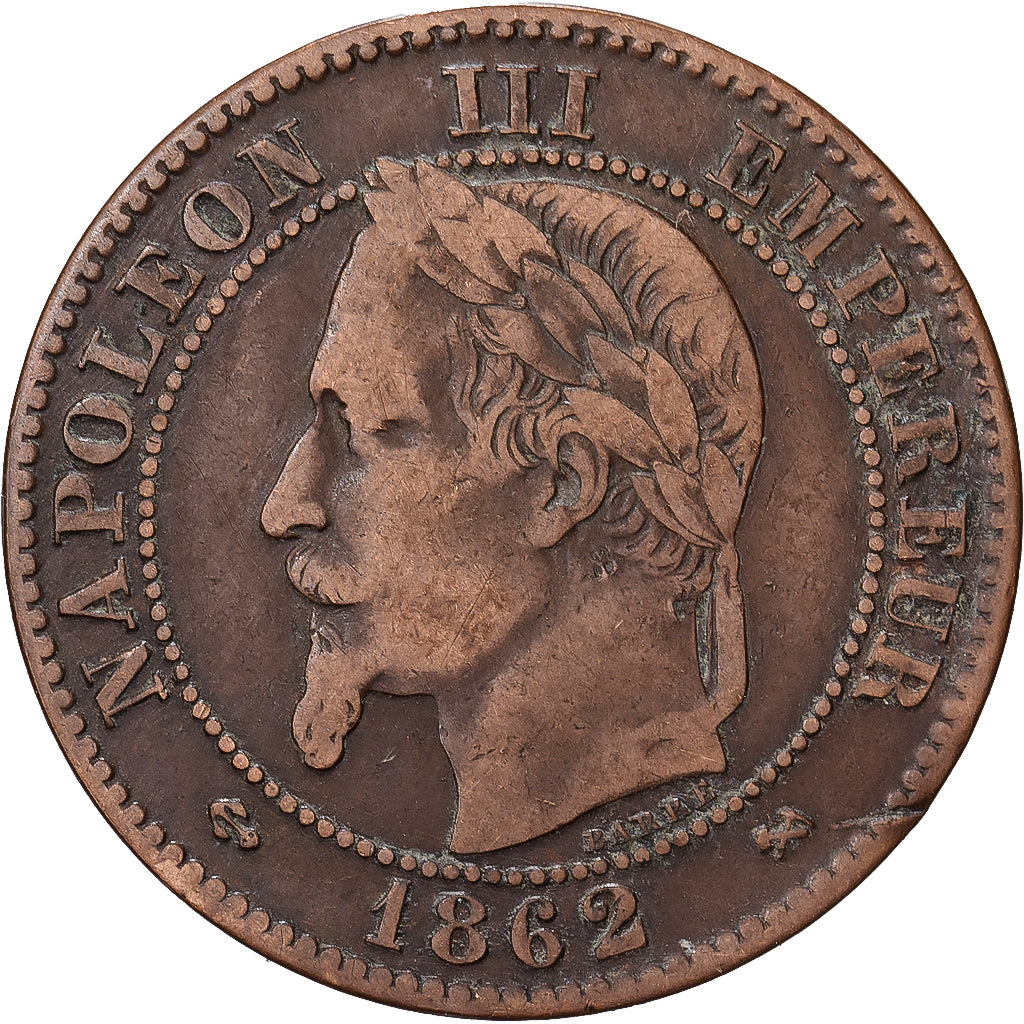 França, Napoleon III, 2 Centimes, 1862, Bordeaux, Bronze, VF(30-35)
