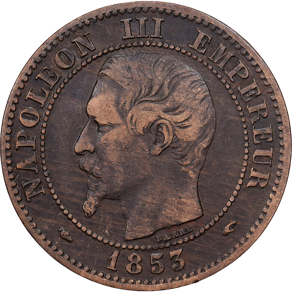 Frankreich, Napoleon III, 2 Centimes, 1853, Paris, Bronze, S, Gadoury:103