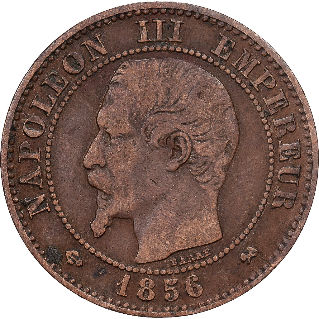 France, Napoleon III, 2 Centimes, 1856, Rouen, Bronze, VF(20-25), Gadoury:103