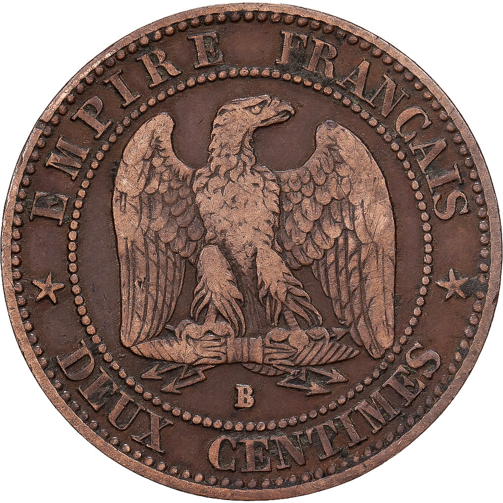 France, Napoleon III, 2 Centimes, 1856, Rouen, Bronze, VF(20-25), Gadoury:103