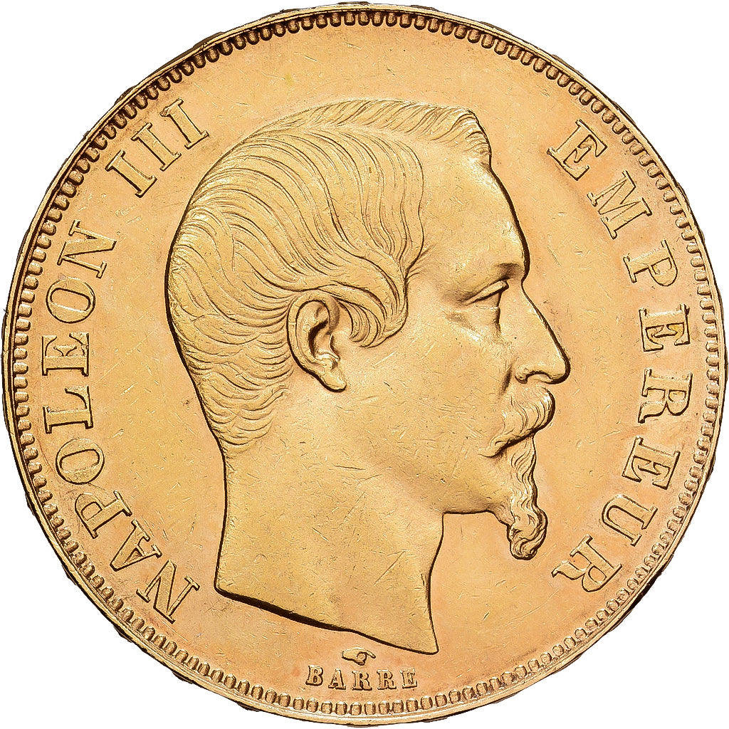 France, Napoleon III, 50 Francs, 1858, Paris, Gold, AU(50-53), Gadoury:1111