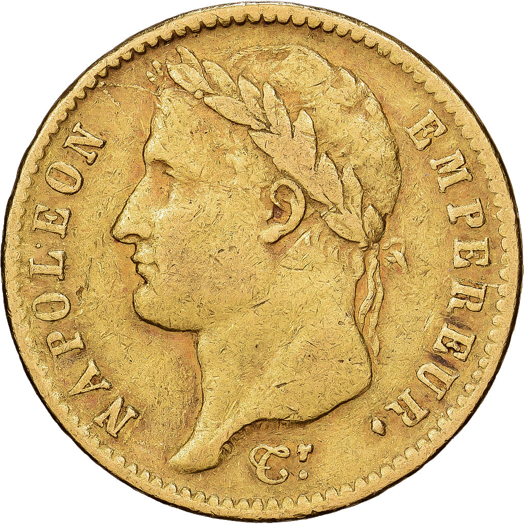 Francja, Napoleon I, 20 Francs, 1812, Lille, Złoto, EF(40-45), Gadoury:1025