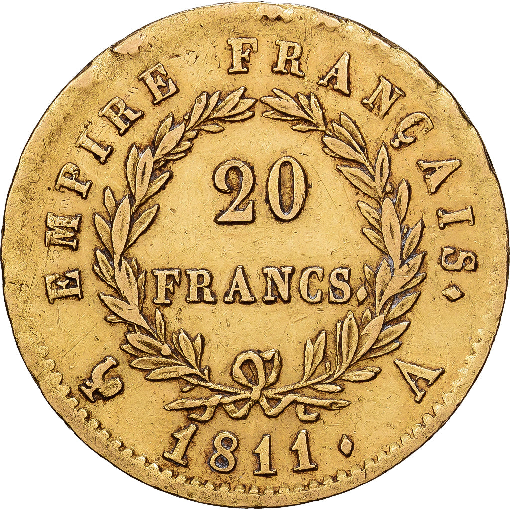 France, 20 Francs, 1811, Paris, Or, TTB, Gadoury:1025, KM:695.1