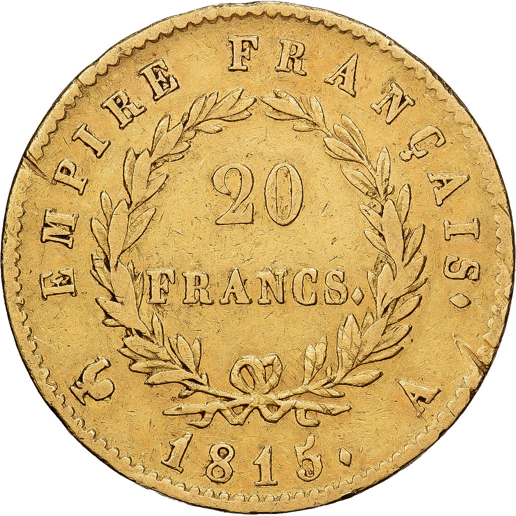 Francia, Napoleon I, 20 Francs, 1815, Paris, Oro, BB, Gadoury:1025a, KM:705.1