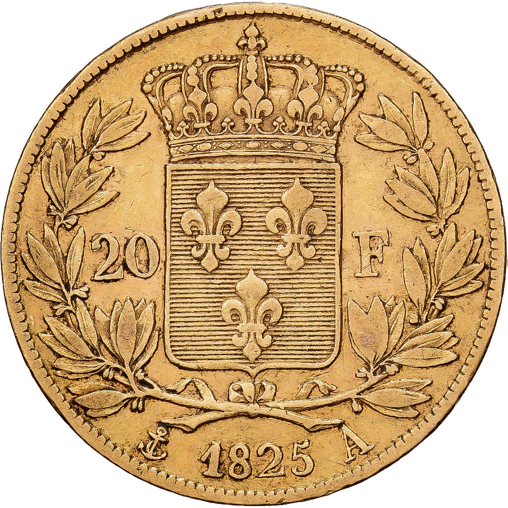 Francia, Charles X, 20 Francs, 1825, Paris, Oro, BB, Gadoury:1029, KM:726.1