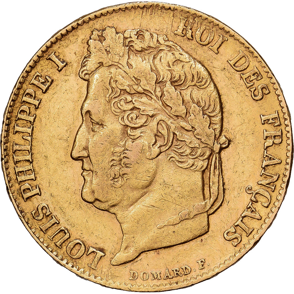 França, Louis-Philippe, 20 Francs, 1840, Paris, Dourado, EF(40-45)