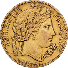 França, 20 Francs, Cérès, 1849, Paris, Dourado, AU(50-53), Gadoury:1059