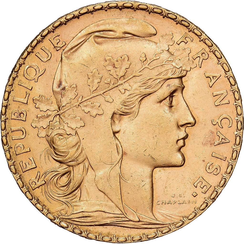 Francja, 20 Francs, Marianne, 1900, Paris, Złoto, EF(40-45), Gadoury:1064