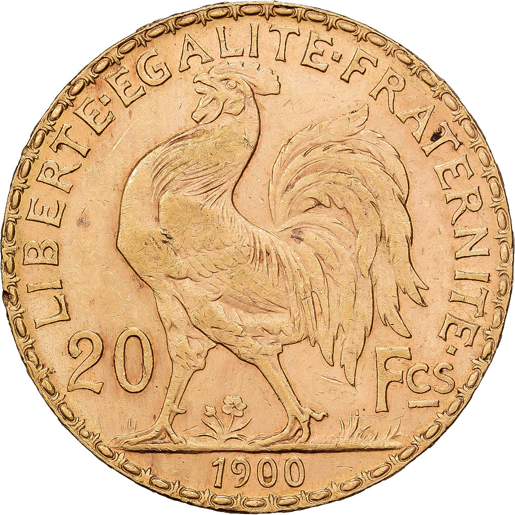 Francja, 20 Francs, Marianne, 1900, Paris, Złoto, EF(40-45), Gadoury:1064