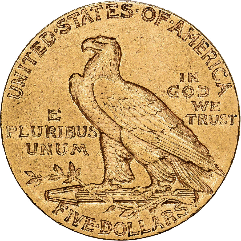 Vereinigte Staaten, $5, Half Eagle, Indian Head, 1913, U.S. Mint, Gold, SS+
