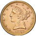 Stati Uniti, $5, Half Eagle, Coronet Head, 1882, U.S. Mint, Oro, SPL-, KM:101