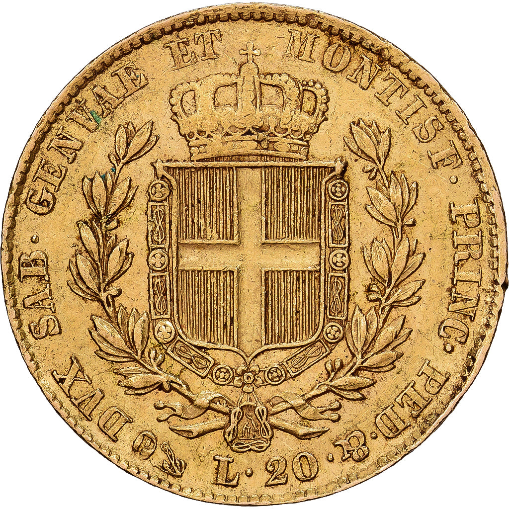 Italien Staaten, SARDINIA, Carlo Alberto, 20 Lire, 1831, Genoa, Gold, SS