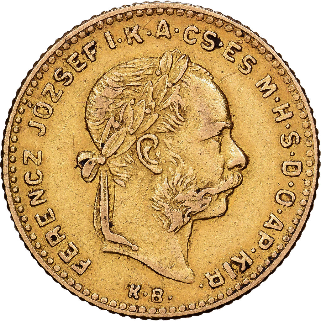 Hungary, Franz Joseph I, 4 Forint 10 Francs, 1888, Kremnitz, Gold, EF(40-45)