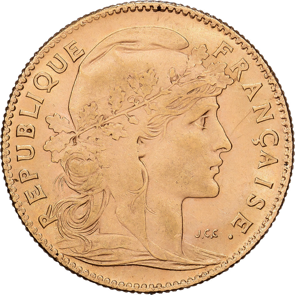 Frankreich, 10 Francs, Marianne, 1907, Paris, Gold, SS, Gadoury:1017, KM:846