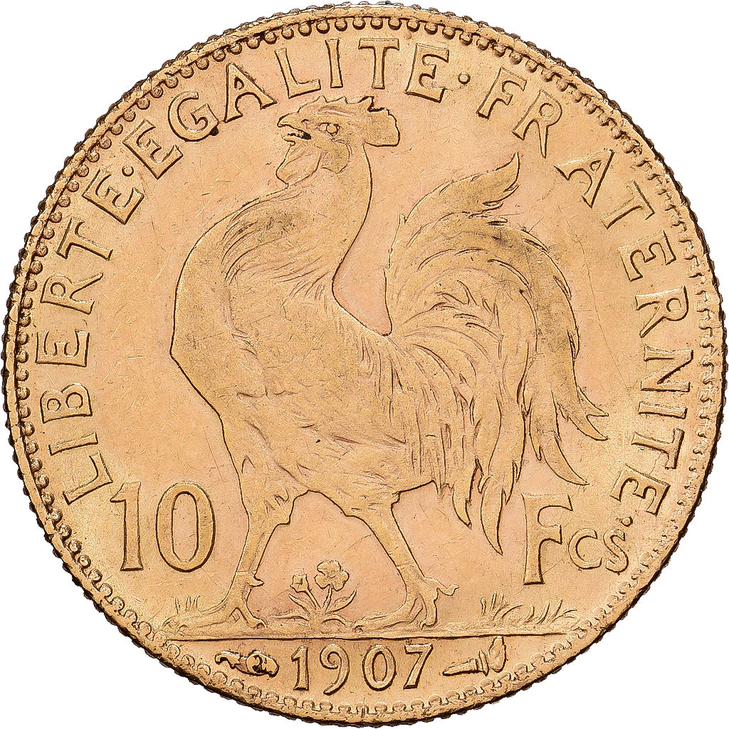 Frankreich, 10 Francs, Marianne, 1907, Paris, Gold, SS, Gadoury:1017, KM:846