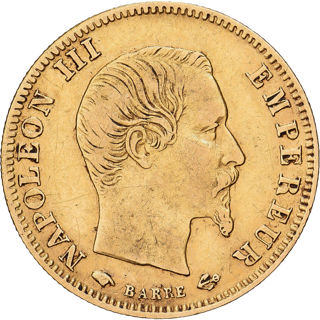 Francja, Napoleon III, 5 Francs, 1856, Paris, Złoto, VF(30-35), Gadoury:1001