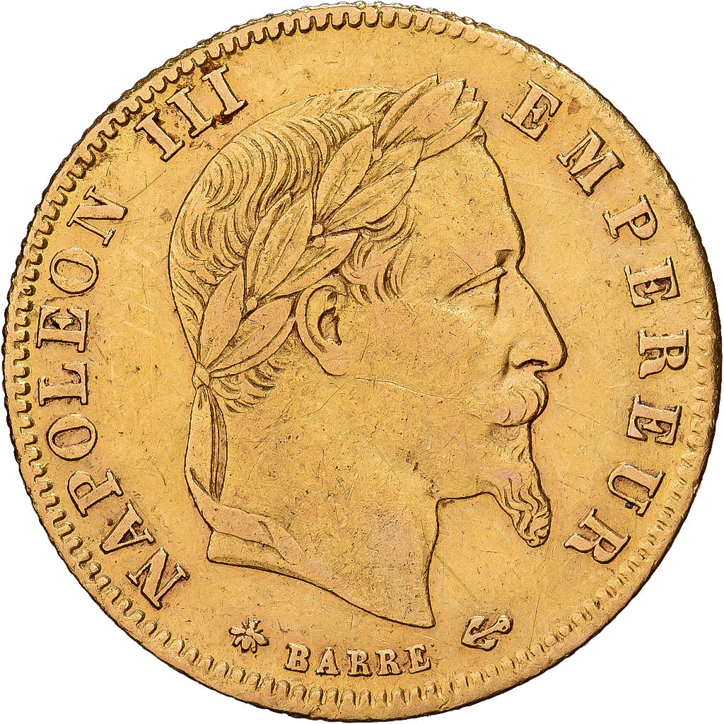 Frankreich, Napoleon III, 5 Francs, 1866, Paris, Gold, SS, Gadoury:1002