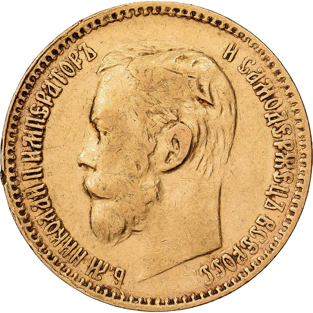 Russie, Nicholas II, 5 Roubles, 1898, St. Petersburg, Or, TTB, KM:62