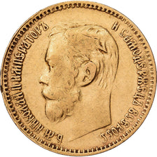 Russia, Nicholas II, 5 Roubles, 1898, St. Petersburg, Złoto, EF(40-45), KM:62