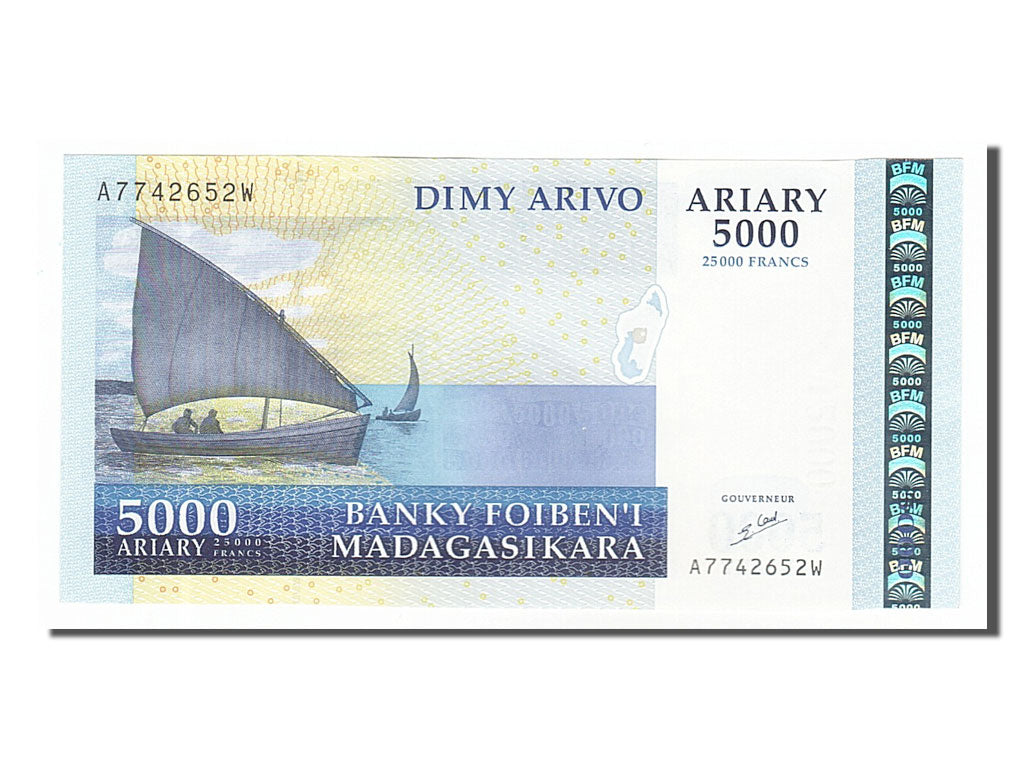 Banknote, Madagascar, 5000 Ariary, 2003, UNC(65-70)