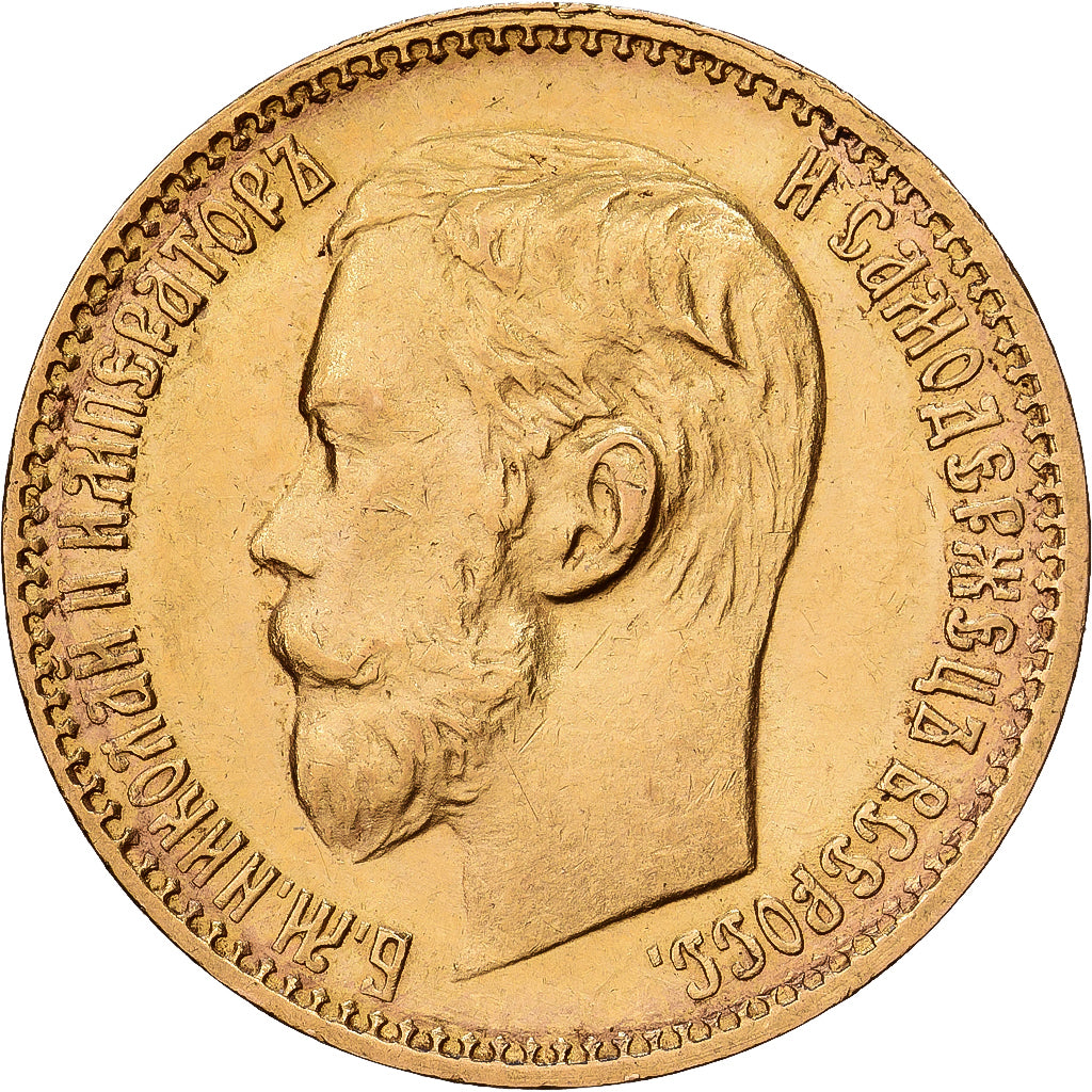 Russia, Nicholas II, 5 Roubles, 1898, St. Petersburg, Złoto, AU(50-53), KM:62