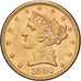 Vereinigte Staaten, $5, Half Eagle, Coronet Head, 1880, U.S. Mint, Gold, VZ