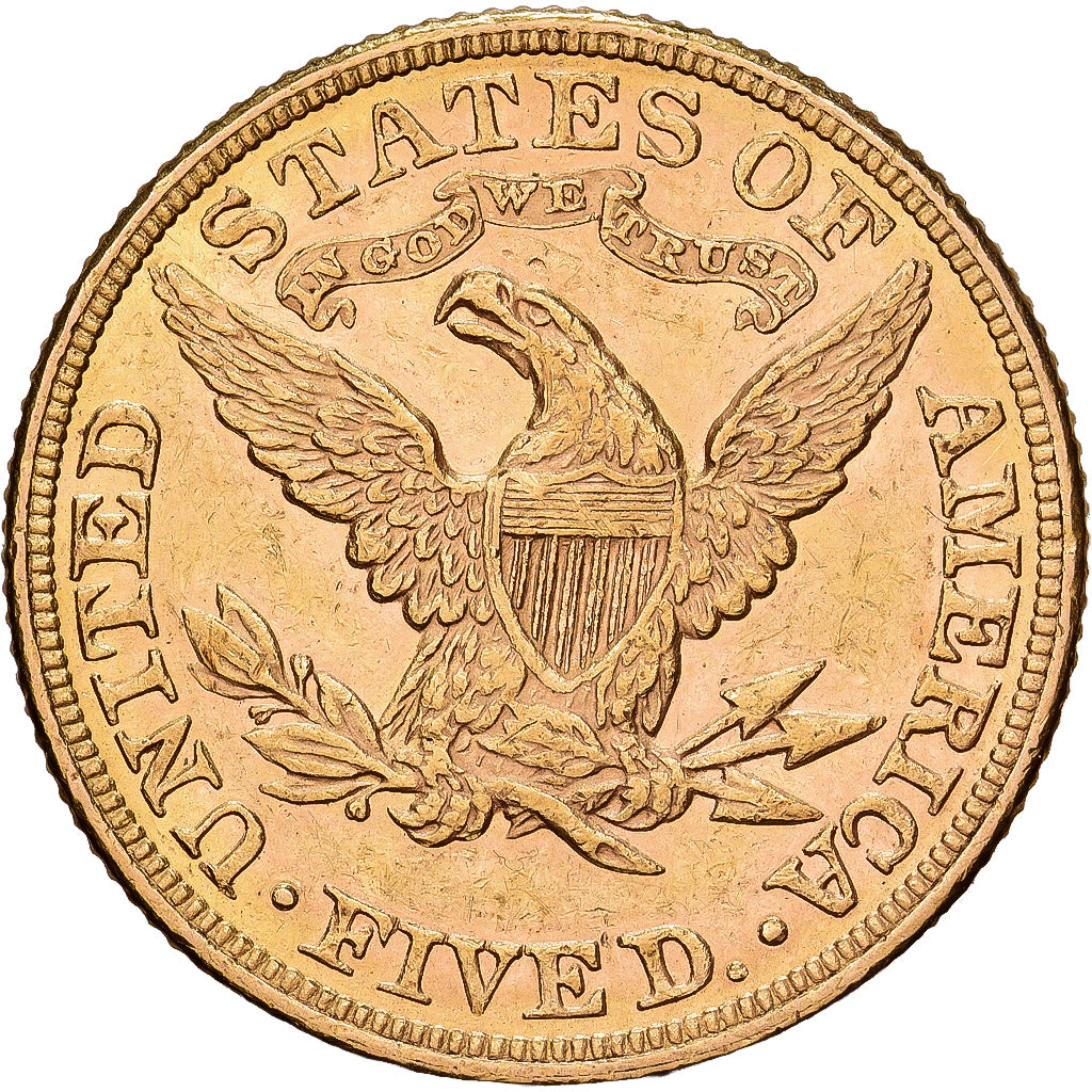 Vereinigte Staaten, $5, Half Eagle, Coronet Head, 1880, U.S. Mint, Gold, VZ