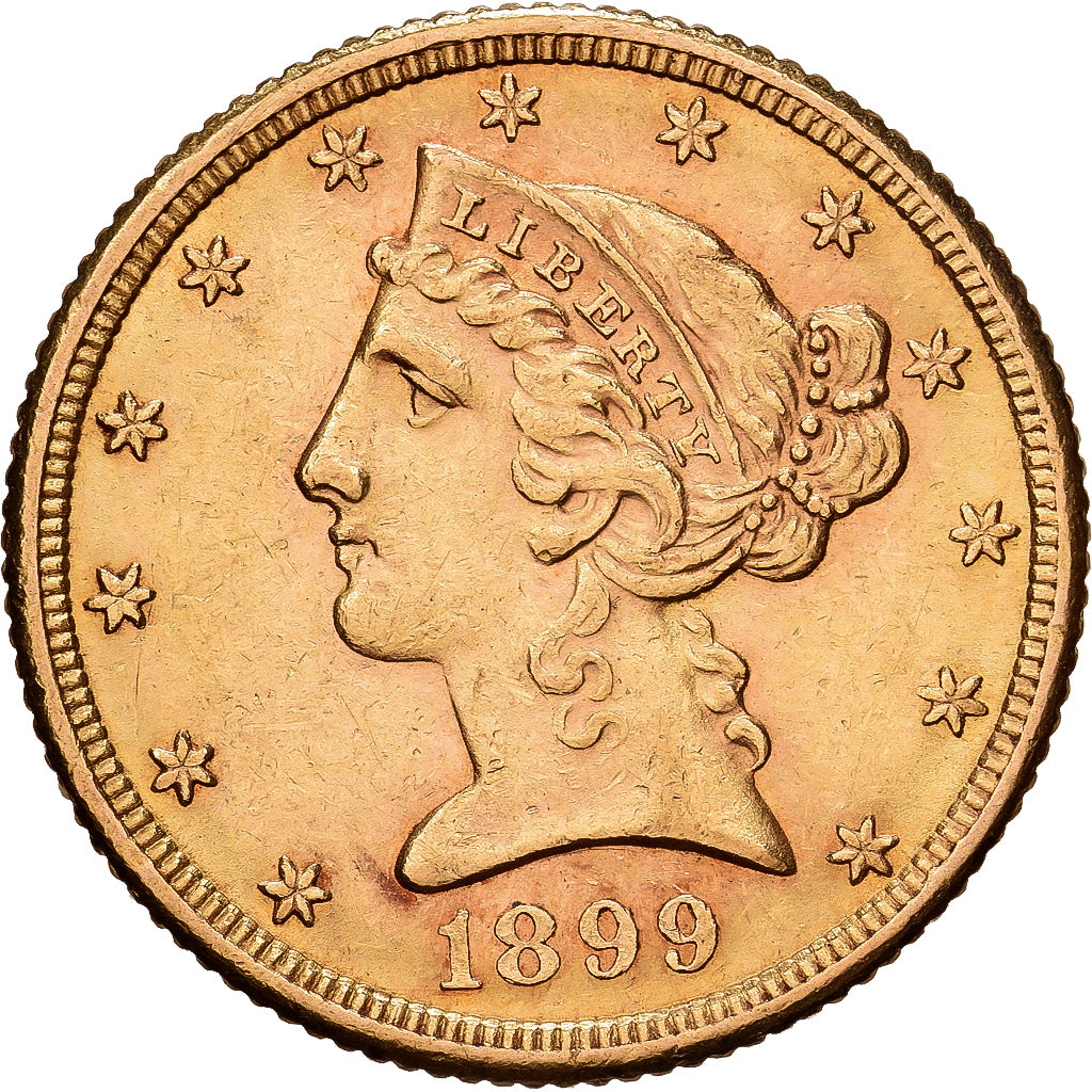 Estados Unidos da América, $5, Half Eagle, Coronet Head, 1899, U.S. Mint